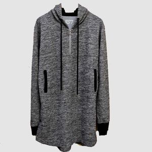 RS7 Men's 1/4 Zip Hoodie with Sleeve Shirring